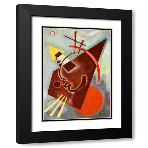 Pointed and Round Black Modern Wood Framed Art Print with Double Matting by Kandinsky, Wassily