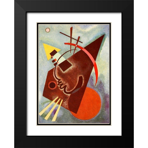 Pointed and Round Black Modern Wood Framed Art Print with Double Matting by Kandinsky, Wassily