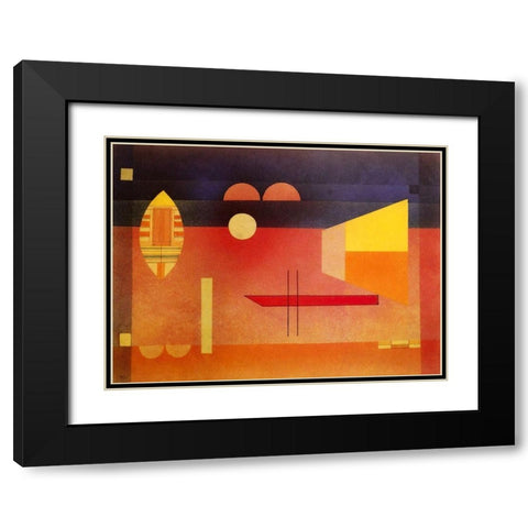 Quiet Assertion 1929 Black Modern Wood Framed Art Print with Double Matting by Kandinsky, Wassily