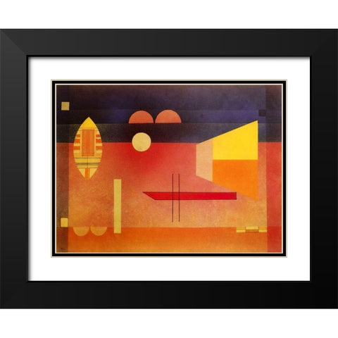 Quiet Assertion 1929 Black Modern Wood Framed Art Print with Double Matting by Kandinsky, Wassily