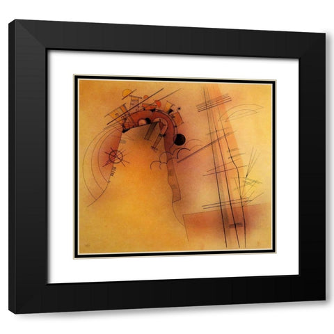 Radiance 1928 Black Modern Wood Framed Art Print with Double Matting by Kandinsky, Wassily