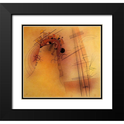 Radiance 1928 Black Modern Wood Framed Art Print with Double Matting by Kandinsky, Wassily