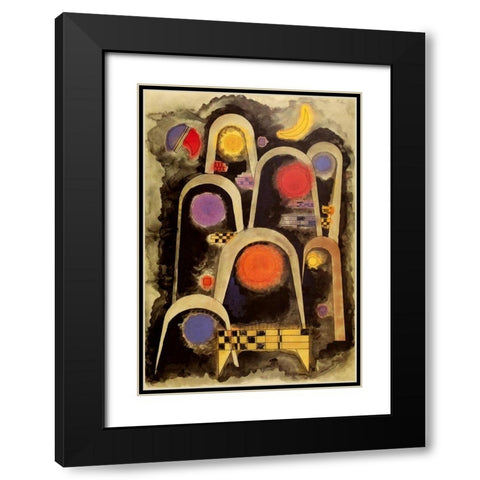 Reaching Upwards 1931 Black Modern Wood Framed Art Print with Double Matting by Kandinsky, Wassily