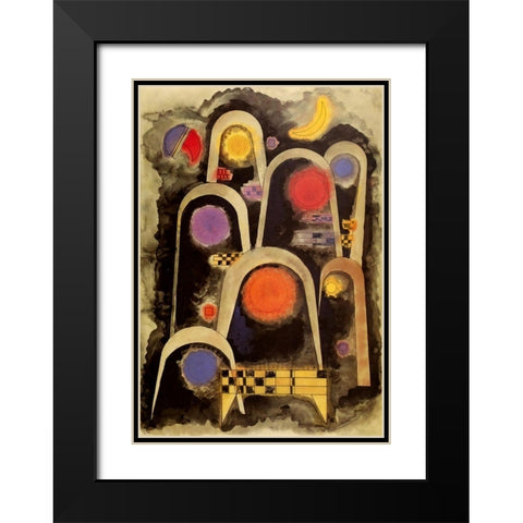 Reaching Upwards 1931 Black Modern Wood Framed Art Print with Double Matting by Kandinsky, Wassily