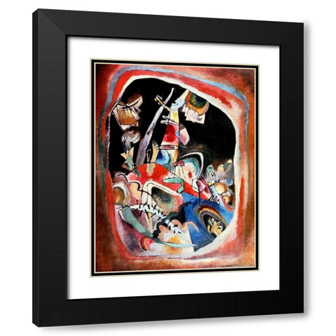 Red border 1919 Black Modern Wood Framed Art Print with Double Matting by Kandinsky, Wassily