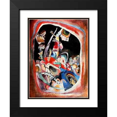 Red border 1919 Black Modern Wood Framed Art Print with Double Matting by Kandinsky, Wassily