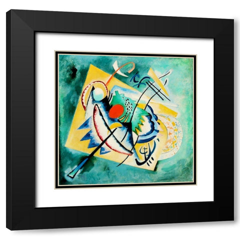 Red Oval 1920 Black Modern Wood Framed Art Print with Double Matting by Kandinsky, Wassily