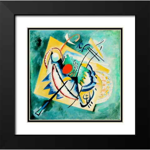Red Oval 1920 Black Modern Wood Framed Art Print with Double Matting by Kandinsky, Wassily