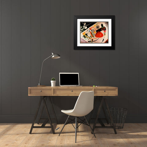 Red Spot II 1921 Black Modern Wood Framed Art Print with Double Matting by Kandinsky, Wassily