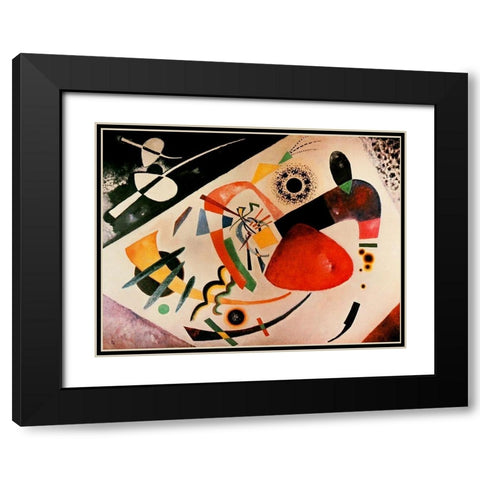 Red Spot II 1921 Black Modern Wood Framed Art Print with Double Matting by Kandinsky, Wassily