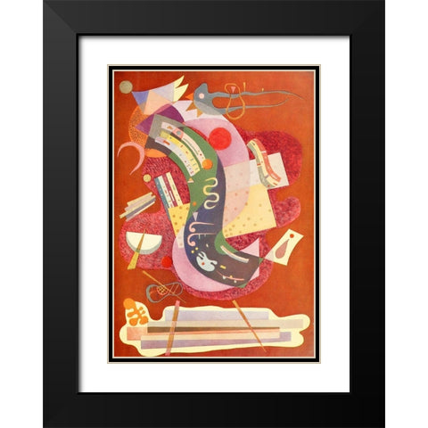 Rigid and Bent Black Modern Wood Framed Art Print with Double Matting by Kandinsky, Wassily