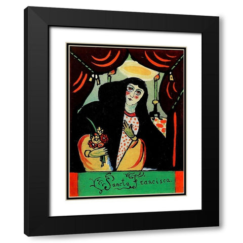 Sancta Francisca 1911 Black Modern Wood Framed Art Print with Double Matting by Kandinsky, Wassily