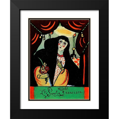 Sancta Francisca 1911 Black Modern Wood Framed Art Print with Double Matting by Kandinsky, Wassily