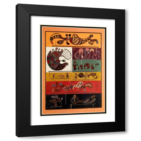 Seven 1943 Black Modern Wood Framed Art Print with Double Matting by Kandinsky, Wassily