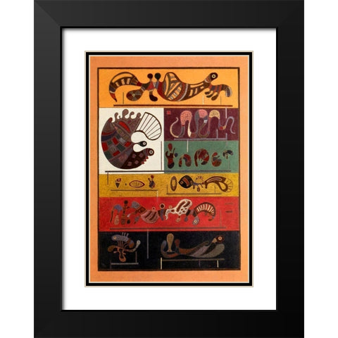 Seven 1943 Black Modern Wood Framed Art Print with Double Matting by Kandinsky, Wassily