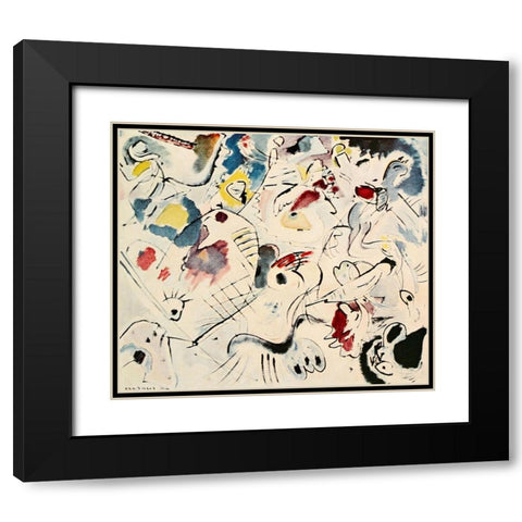 Sketch 160a 1912 Black Modern Wood Framed Art Print with Double Matting by Kandinsky, Wassily