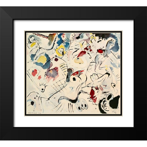 Sketch 160a 1912 Black Modern Wood Framed Art Print with Double Matting by Kandinsky, Wassily
