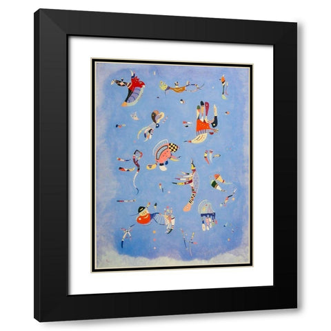 Sky Blue 1940 Black Modern Wood Framed Art Print with Double Matting by Kandinsky, Wassily