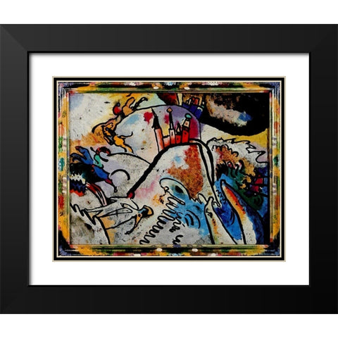 Small Pleasures 1911 Black Modern Wood Framed Art Print with Double Matting by Kandinsky, Wassily