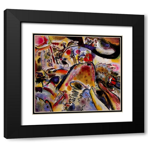 Small Pleasures 1913 Black Modern Wood Framed Art Print with Double Matting by Kandinsky, Wassily