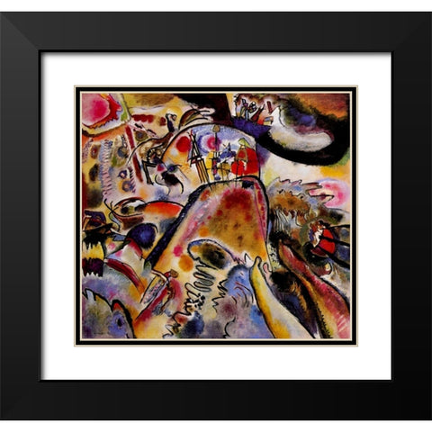 Small Pleasures 1913 Black Modern Wood Framed Art Print with Double Matting by Kandinsky, Wassily