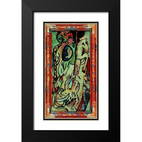 St. George II Black Modern Wood Framed Art Print with Double Matting by Kandinsky, Wassily