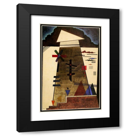 Stables 1925 Black Modern Wood Framed Art Print with Double Matting by Kandinsky, Wassily