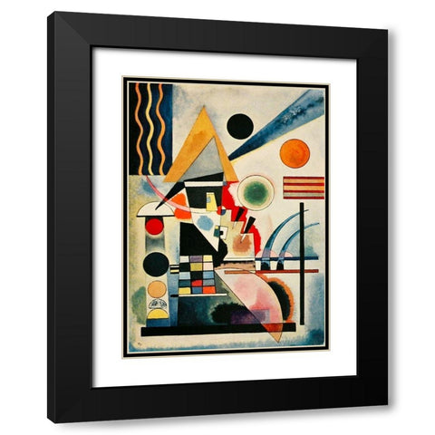Swinging-no.291 1925 Black Modern Wood Framed Art Print with Double Matting by Kandinsky, Wassily
