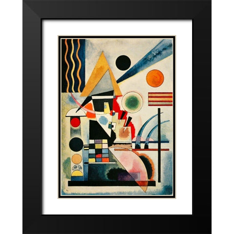 Swinging-no.291 1925 Black Modern Wood Framed Art Print with Double Matting by Kandinsky, Wassily