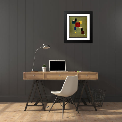 Thirteen Rectangles 1930 Black Modern Wood Framed Art Print with Double Matting by Kandinsky, Wassily