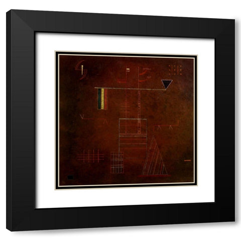 Unshakeable 1929 Black Modern Wood Framed Art Print with Double Matting by Kandinsky, Wassily