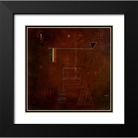 Unshakeable 1929 Black Modern Wood Framed Art Print with Double Matting by Kandinsky, Wassily