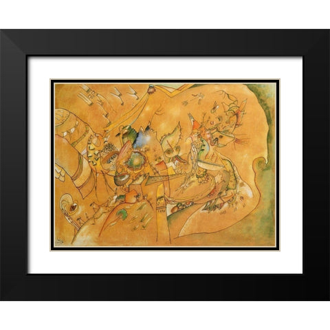 Untitled 2.1 1918 Black Modern Wood Framed Art Print with Double Matting by Kandinsky, Wassily