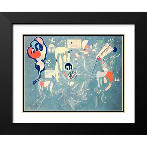 Various Actions 1941 Black Modern Wood Framed Art Print with Double Matting by Kandinsky, Wassily