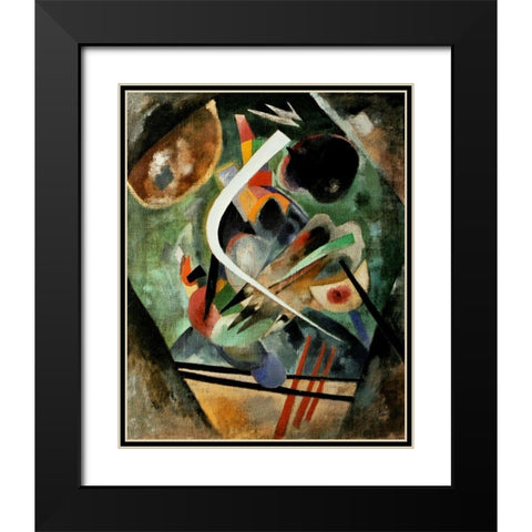 White Stroke 1920 Black Modern Wood Framed Art Print with Double Matting by Kandinsky, Wassily