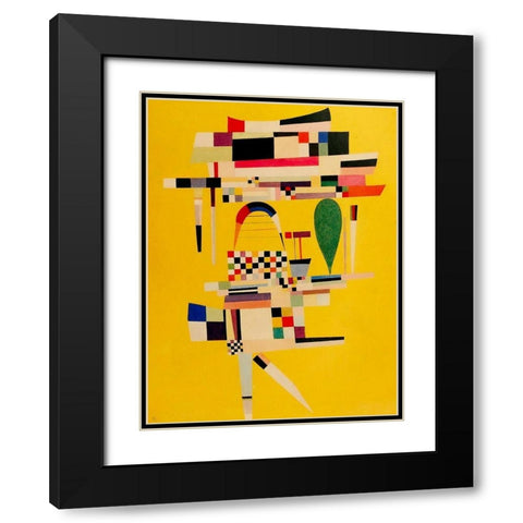 Yellow Canvas 1938 Black Modern Wood Framed Art Print with Double Matting by Kandinsky, Wassily