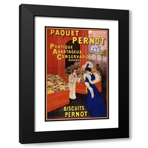 Paquet Pernot Biscuits Pernot Black Modern Wood Framed Art Print with Double Matting by Cappiello, Leonetto