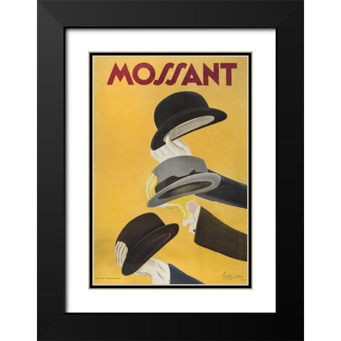 Mossant hats Black Modern Wood Framed Art Print with Double Matting by Cappiello, Leonetto
