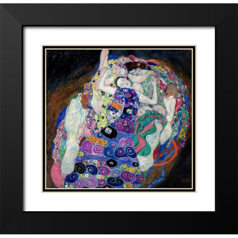 The Virgin Black Modern Wood Framed Art Print with Double Matting by Klimt, Gustav