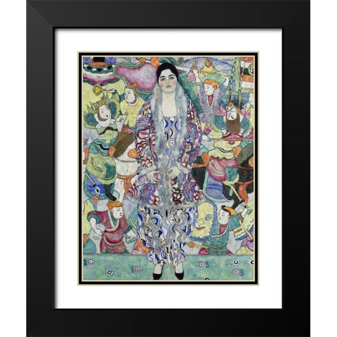 Portrait of Friederike Maria Beer Black Modern Wood Framed Art Print with Double Matting by Klimt, Gustav