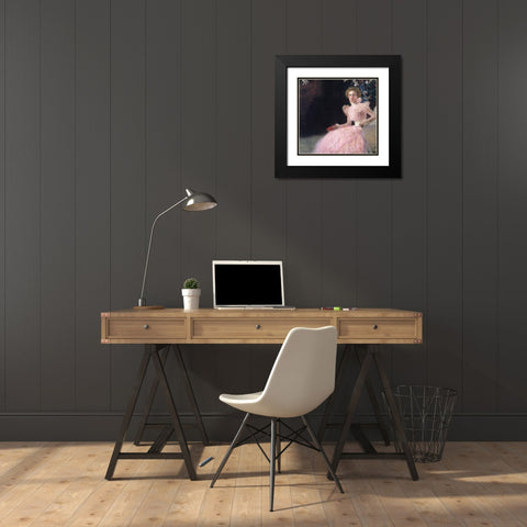 Bildnis Sonja Knips Black Modern Wood Framed Art Print with Double Matting by Klimt, Gustav