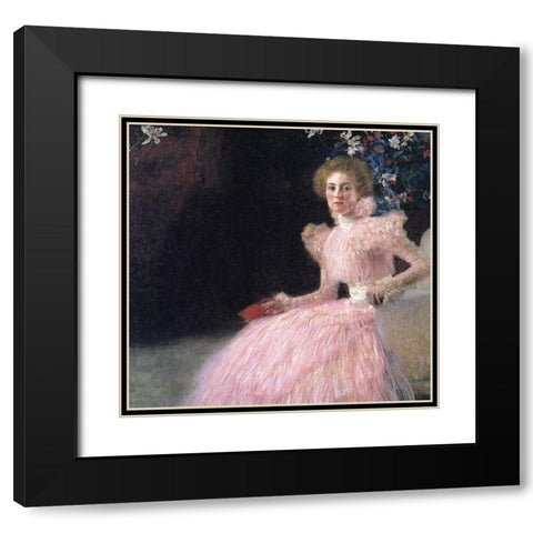 Bildnis Sonja Knips Black Modern Wood Framed Art Print with Double Matting by Klimt, Gustav