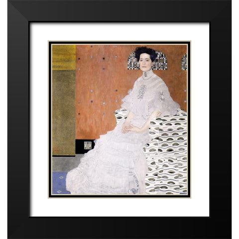 Bildnis Fritza Riedler Black Modern Wood Framed Art Print with Double Matting by Klimt, Gustav
