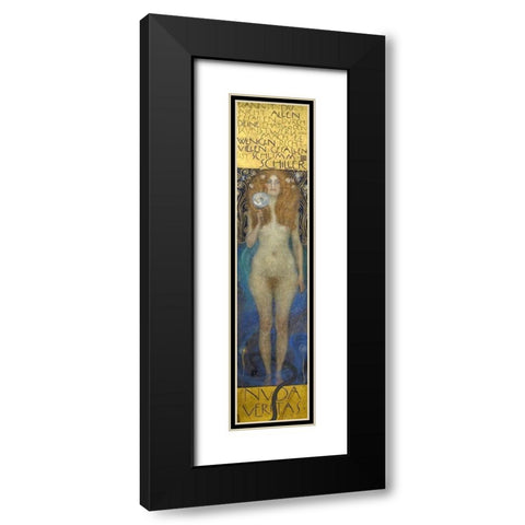 Nuda Veritas Black Modern Wood Framed Art Print with Double Matting by Klimt, Gustav