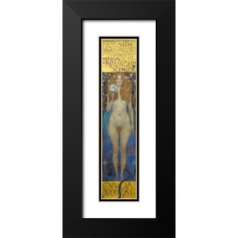 Nuda Veritas Black Modern Wood Framed Art Print with Double Matting by Klimt, Gustav