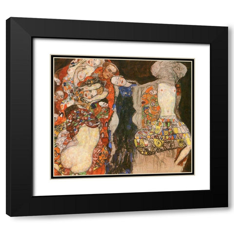 The Bride Black Modern Wood Framed Art Print with Double Matting by Klimt, Gustav