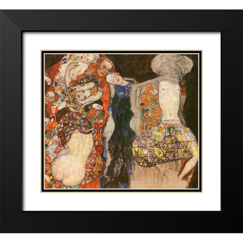 The Bride Black Modern Wood Framed Art Print with Double Matting by Klimt, Gustav