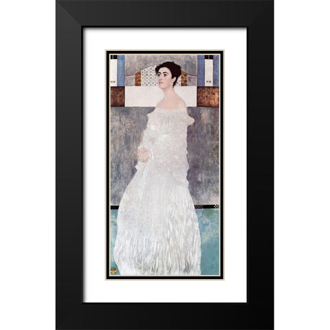 Portrait of Margaret Stonborough-Wittgenstein Black Modern Wood Framed Art Print with Double Matting by Klimt, Gustav