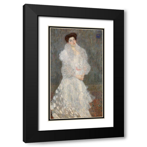 Portrait of Hermine Gallia Black Modern Wood Framed Art Print with Double Matting by Klimt, Gustav