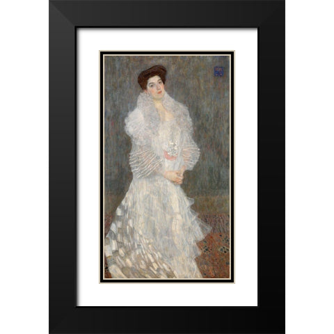 Portrait of Hermine Gallia Black Modern Wood Framed Art Print with Double Matting by Klimt, Gustav